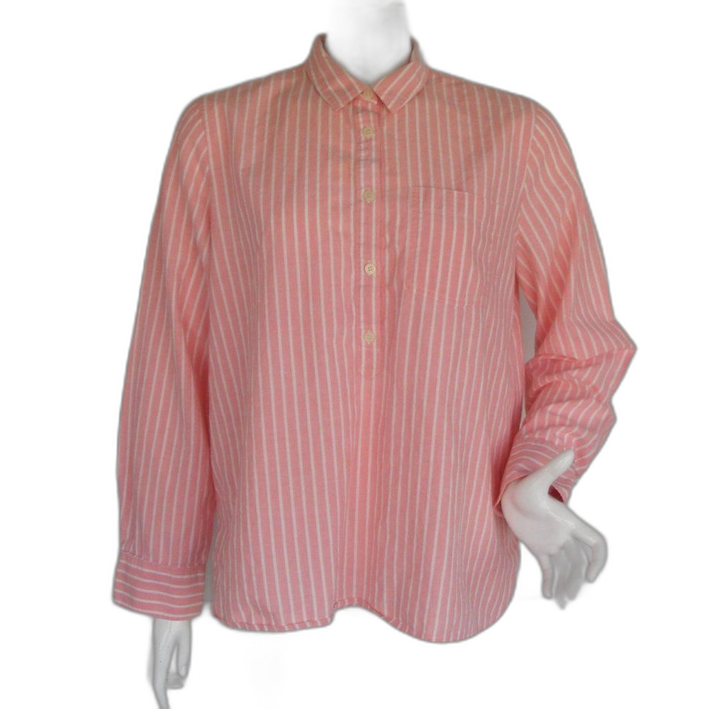 J. CREW Factory Blouse, XL, Boyfit/Boyfriend, Popover, Pocket, Salmon